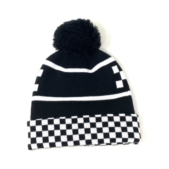 VANS Spirit Pom White Black Beanie Unisex Knit Hat One Size VN0A5LG3Y28 - Picture 4 of 6